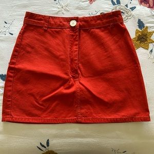 BDG burnt orange jean skirt